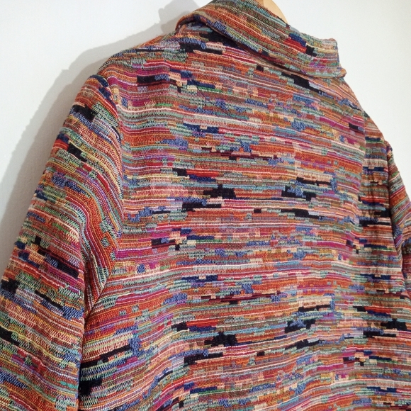Graff by Um Company multi color handwoven button down jacket with embroidery - Picture 11 of 15